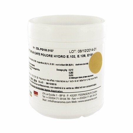 Colorant poudre jaune d'œuf E102/E129 - hydrosoluble - 20 g
