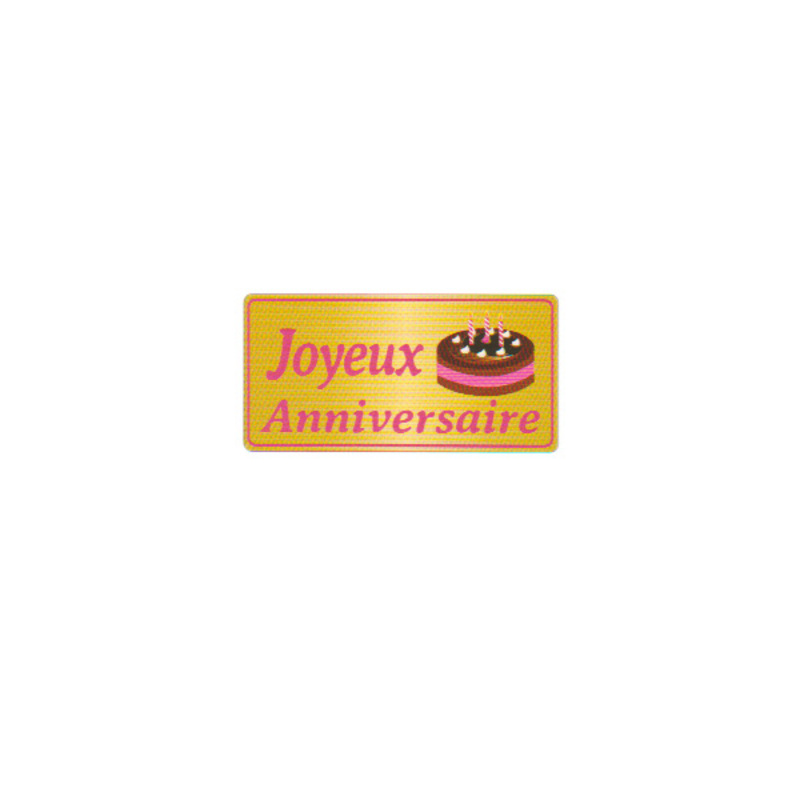 Etiquette Adhesive Joyeux Anniversaire Gateau X500 Cerf Dellier