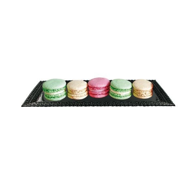Support à gâteaux rectangulaire or/noir - 30 x 40 cm