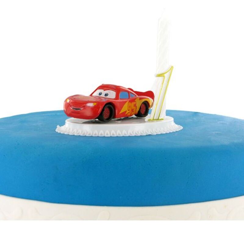 Gâteau Anniversaire Cars : bougie + chiffres + figurine