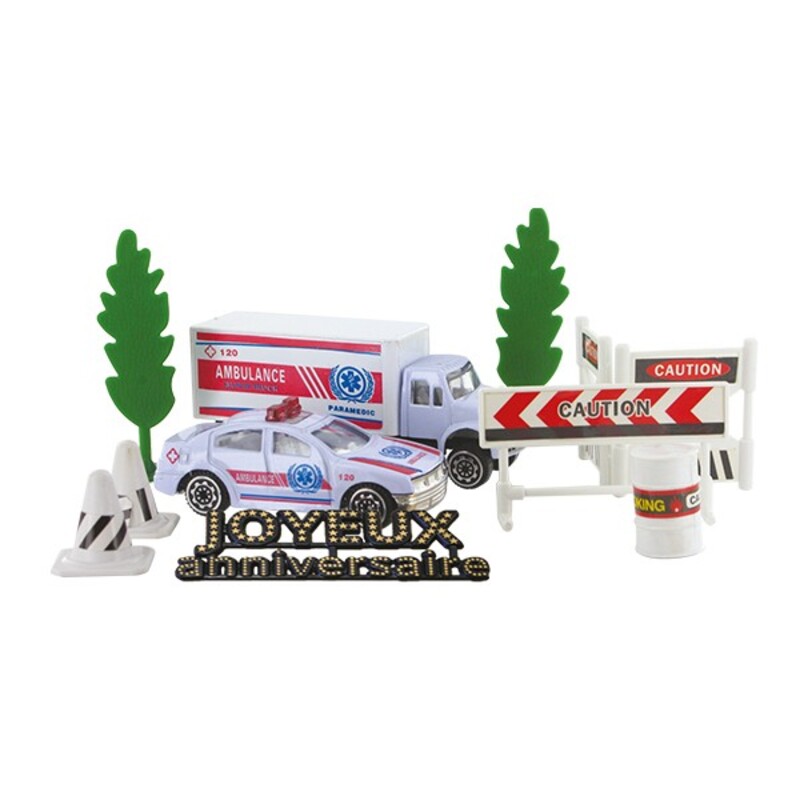 Kit Decor Gateau Urgences Pompier Ambulance Cerf Dellier