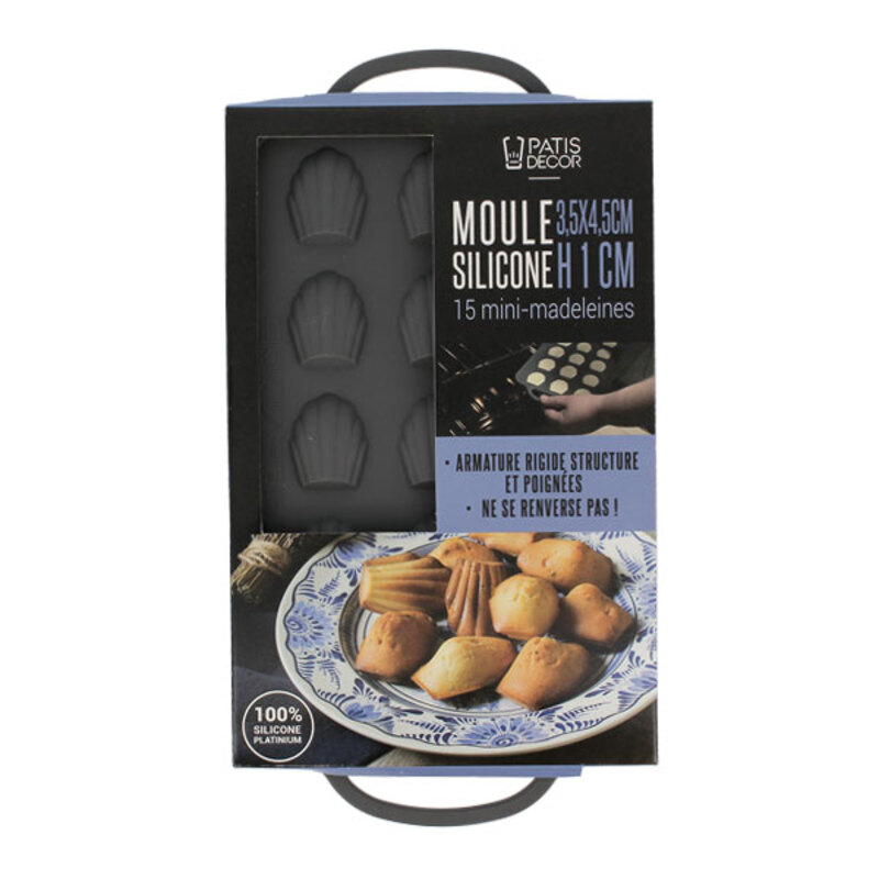 Moule 18 madeleines en silicone rouge