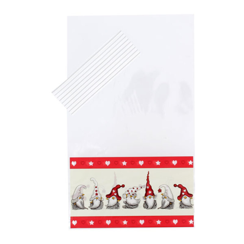 Sachets bonbons Lutins + liens 14 x 23 cm (x10)