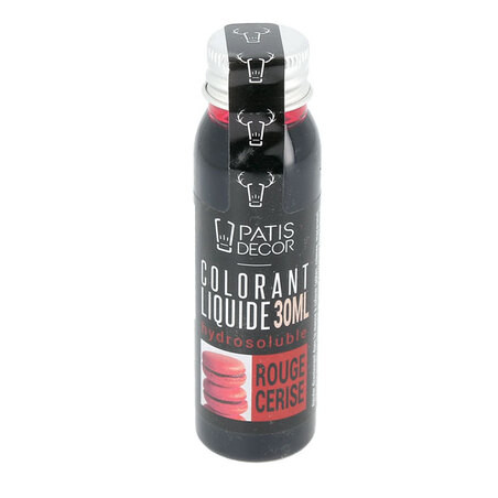 Colorant alimentaire rouge cerise liquide hydrosoluble professionnel 5214 -  Contenance 100 ml - Couleur Rouge cerise - Pâtisserie - Parlapapa