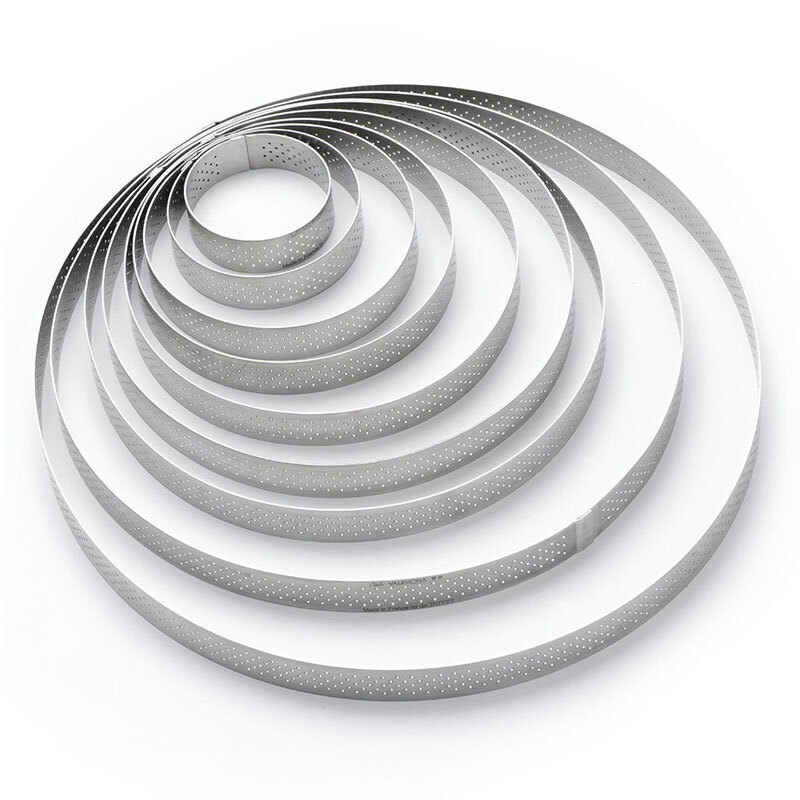 Cercle patisserie : cercle à tarte perforé à bord droit inox - De Buyer |  Cerf Dellier