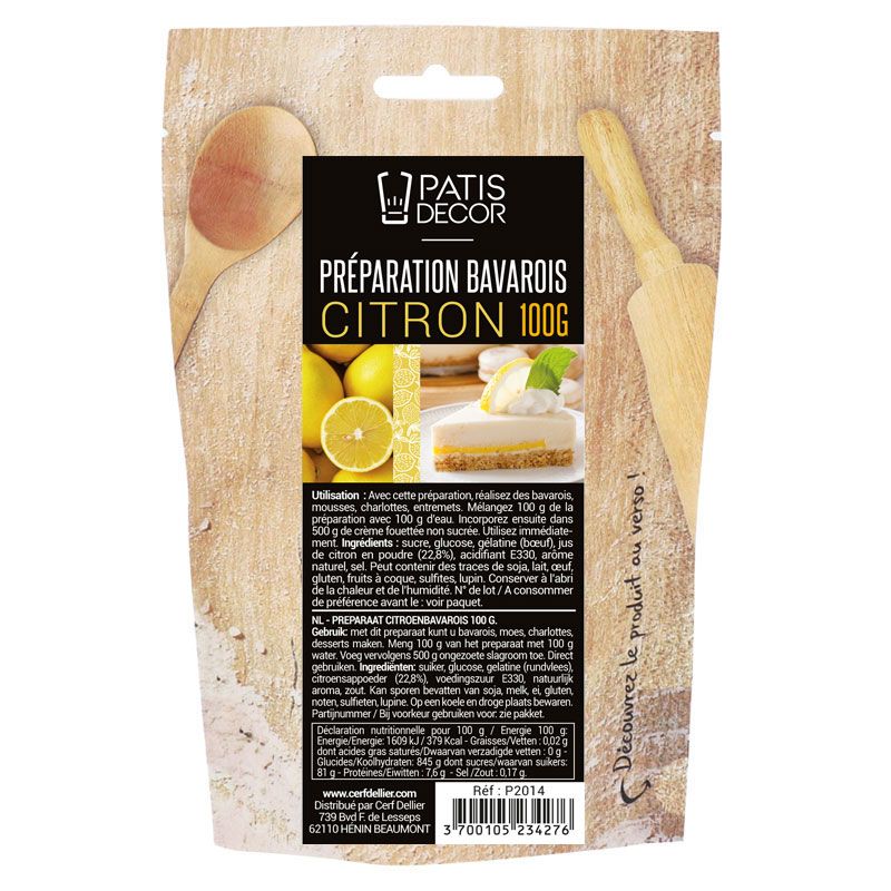 Préparation bavarois Gel Citron Patisdécor