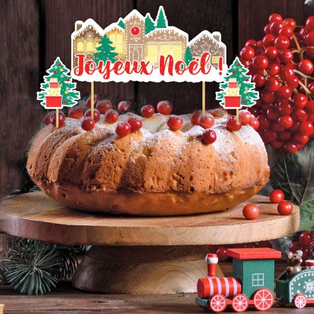 60pcs, Décoration De Gâteau De Noël Joyeux Santa Comestible En
