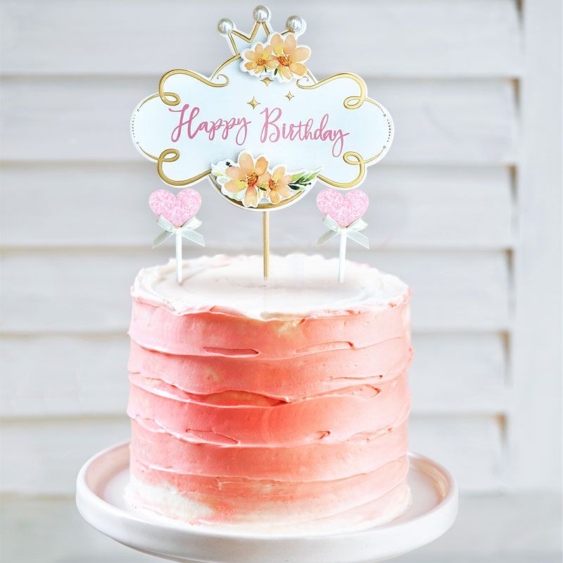 Cake topper assortis Happy Birthday thème vintage