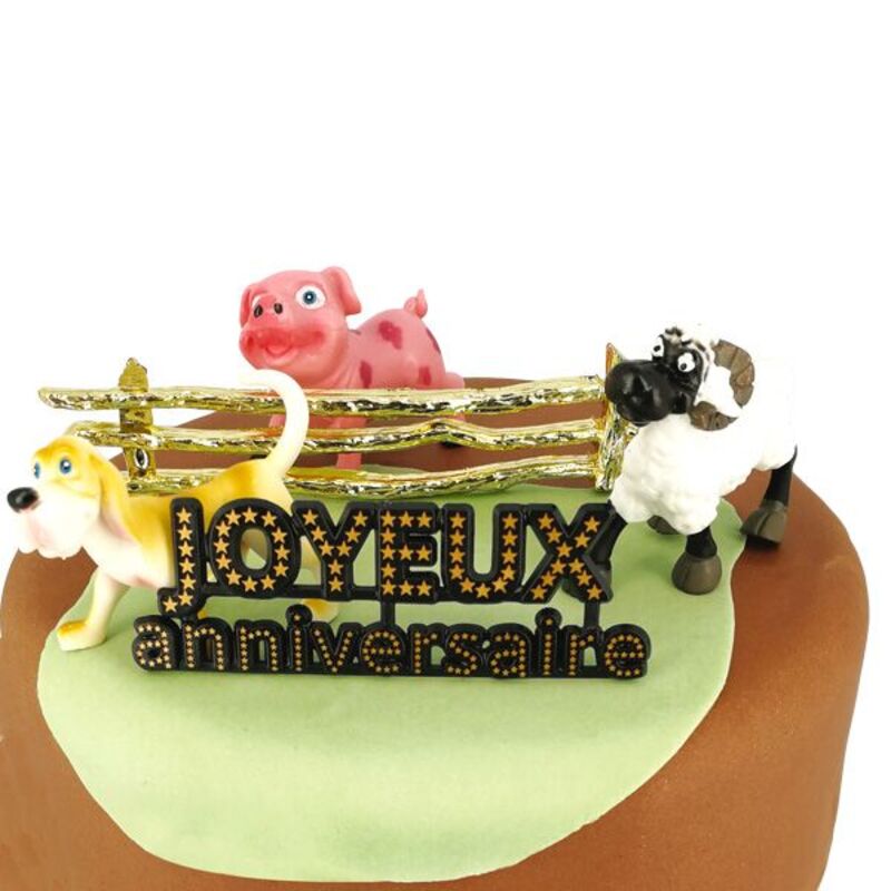 Grange animaux de la ferme 1er anniversaire gâteau Topper vache ferme  première fête fournitures décorations