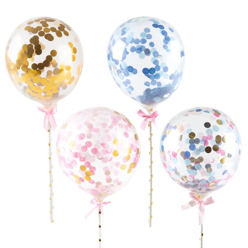 Cake toppers ballons confettis 10 cm (x20)