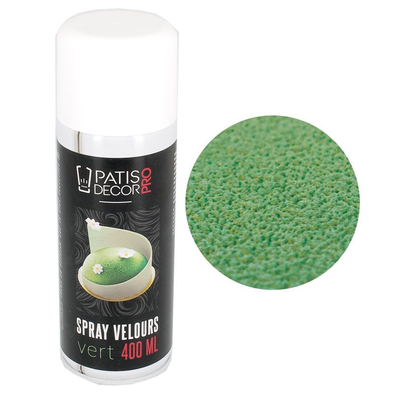 Spray velours alimentaire vert 400 ml - patisdécor | Cerf Dellier