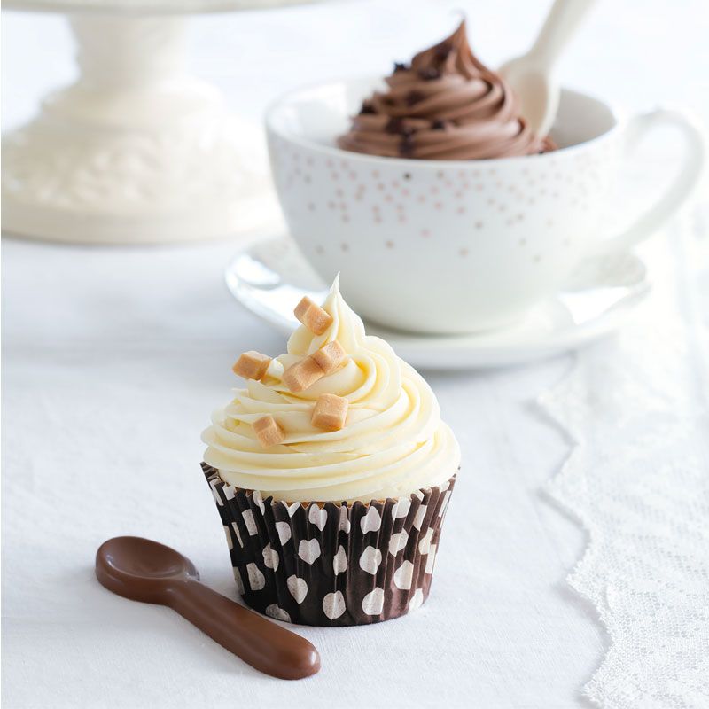 Caissette cupcake standard marron / pois blancs (x60) - PME