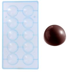 Moule chocolat - 10 demi-sphères Ø 5,9 cm - 36,5 x 19,5 cm