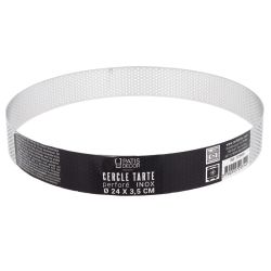 Cercle à tarte perforé en inox rond 24 cm Mathon 