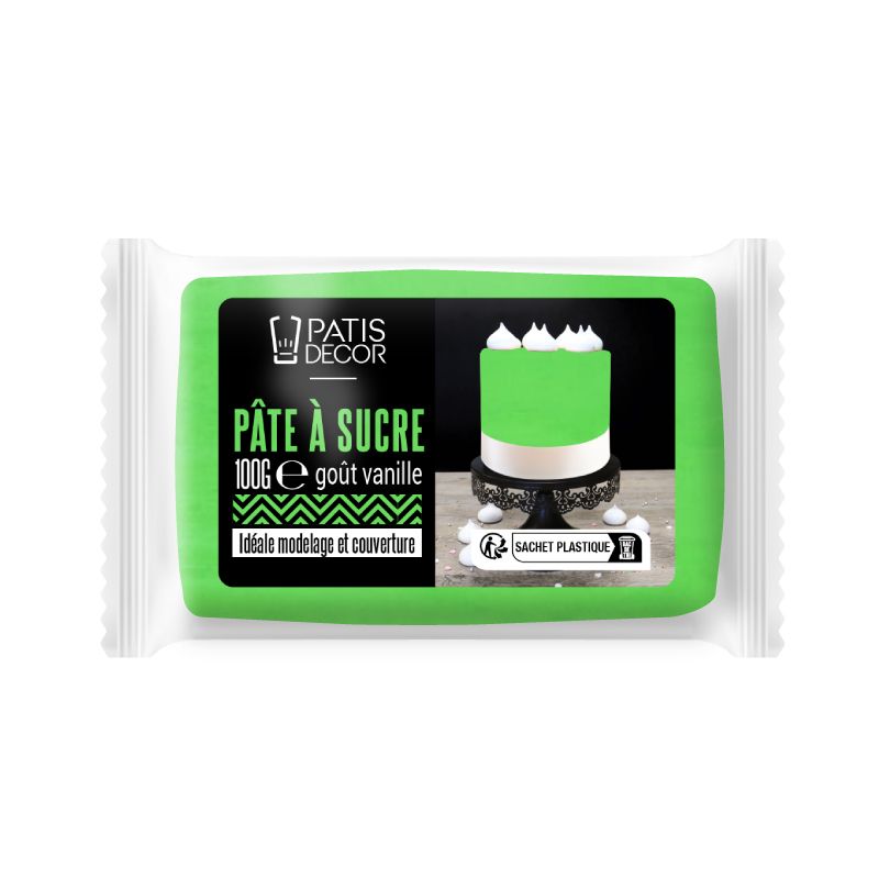 Pâte à sucre vert Patisdécor 100 g