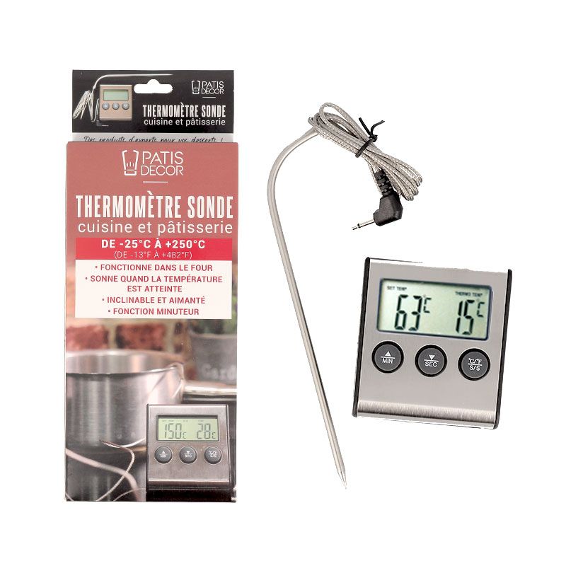Thermomètre four sans fil avec sonde 0/+300°C - Thermomètres de