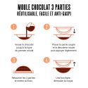Moule chocolat en 3 parties Oeufs lisses Patisdécor