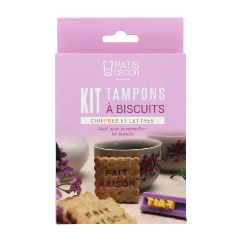 Kit tampons à biscuits chiffres et lettre packaging