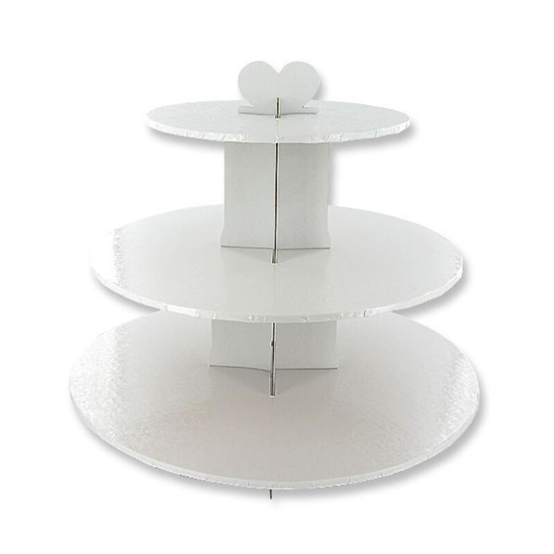 Presentoir A Cupcakes Rond 3 Etages Carton Blanc Patisdecor Cerf Dellier