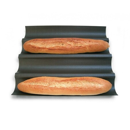 Plaque à baguette professionnelle - Alu-Gaufer - 6 baguettes 75 cm - Matfer  - Meilleur du Chef